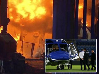 The helicopter of Leicster city football club has crashed outside the team's satdium.