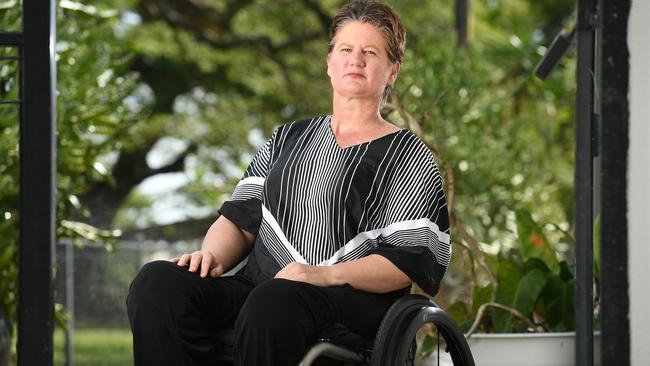 A brazen young car thief waved at wheelchair-bound Asti Savage as he drove away in her car, after breaking into her home and grabbing her bag off her lap. Picture: Shae Beplate.