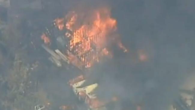 Aerial view of the fire. 7NEWS