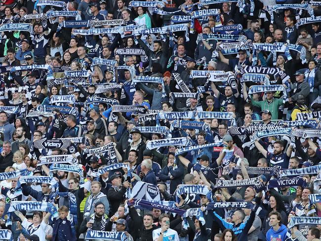 Victory fans in full voice at Simonds Stadium.
