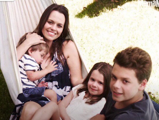 Mia Freedman with her three children, Luca, Remy and Coco.