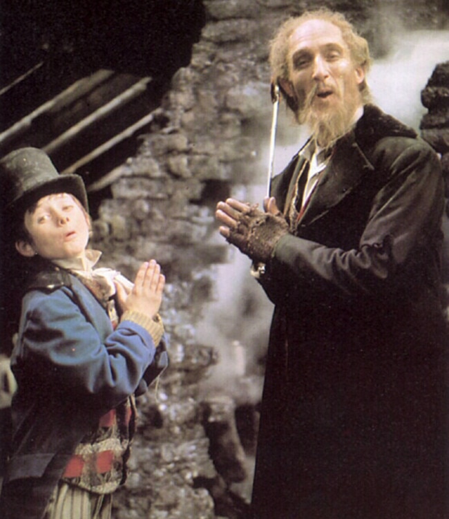 Ron Moody as Fagin (right) and Jack Wild as Oliver in the 1968 film.