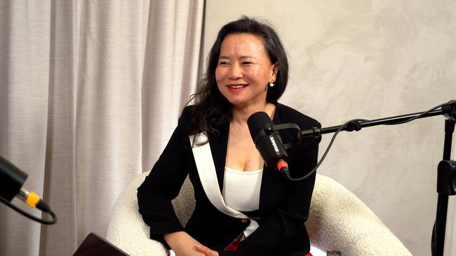 Cheng Lei in conversation with The Australian's Claire Harvey for an episode of The Front podcast. Picture: Ryan Osland