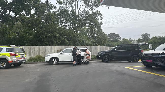 The young children were taken away from the 7-Eleven in a family car about 8:40am.