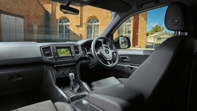 The interior shows the Amarok’s age.