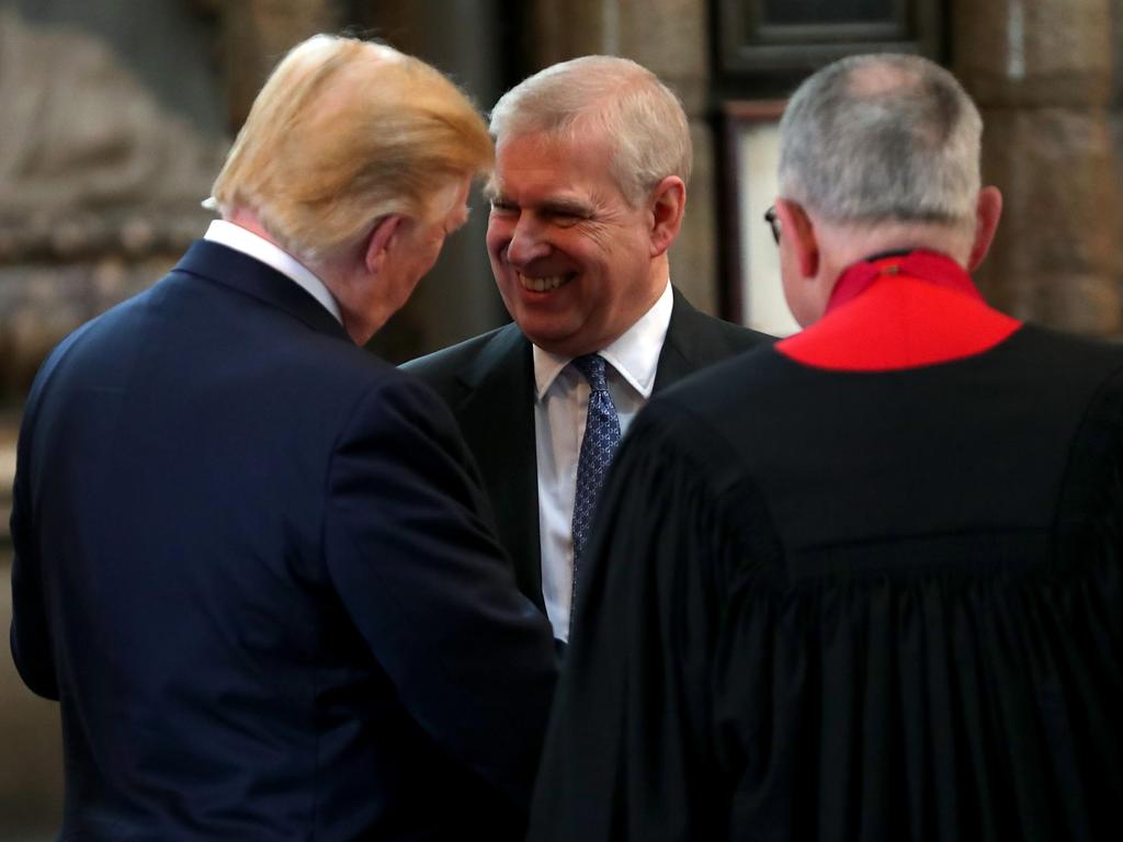 Prince Andrew with Donald Trump in London in June. Picture: Getty Images