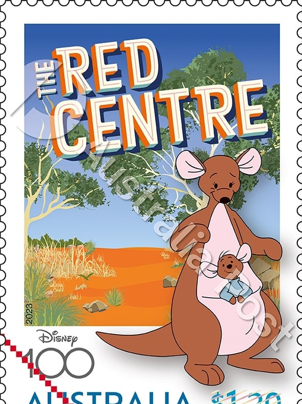 Kanga and Roo make themselves at home in the Red Centre. Picture: AusPost