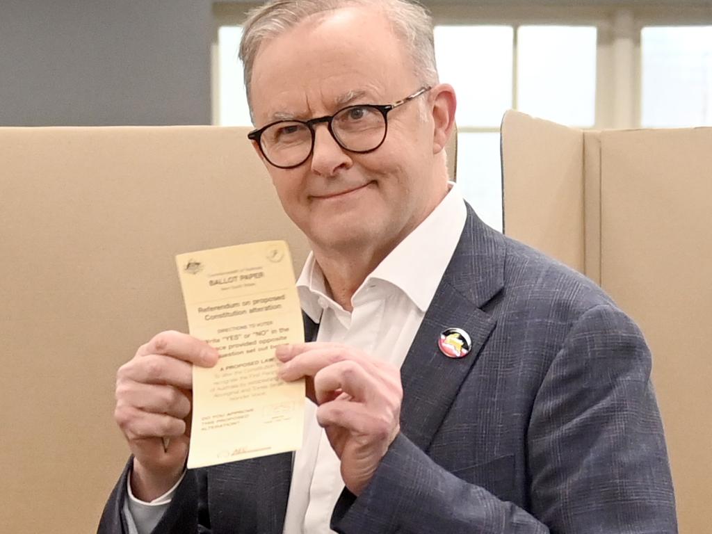 Anthony Albanese has already cast his vote for the Voice. Picture: NCA NewsWire / Jeremy Piper