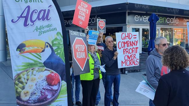 The protesters. Picture: Chris McMahon.