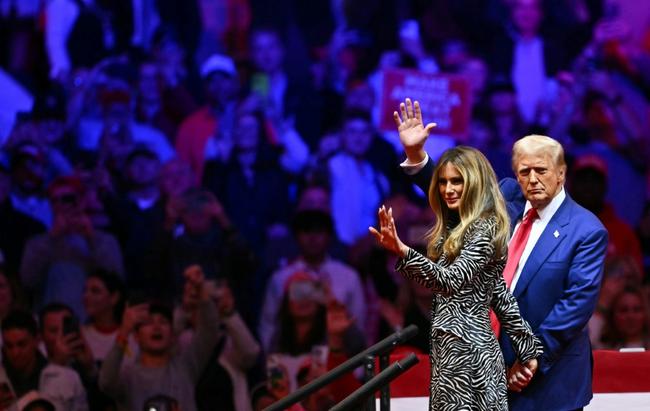 Donald Trump delivered his closing campaign arguments at Madison Square Garden in New York, with wife Melania at his side to salute the crowd