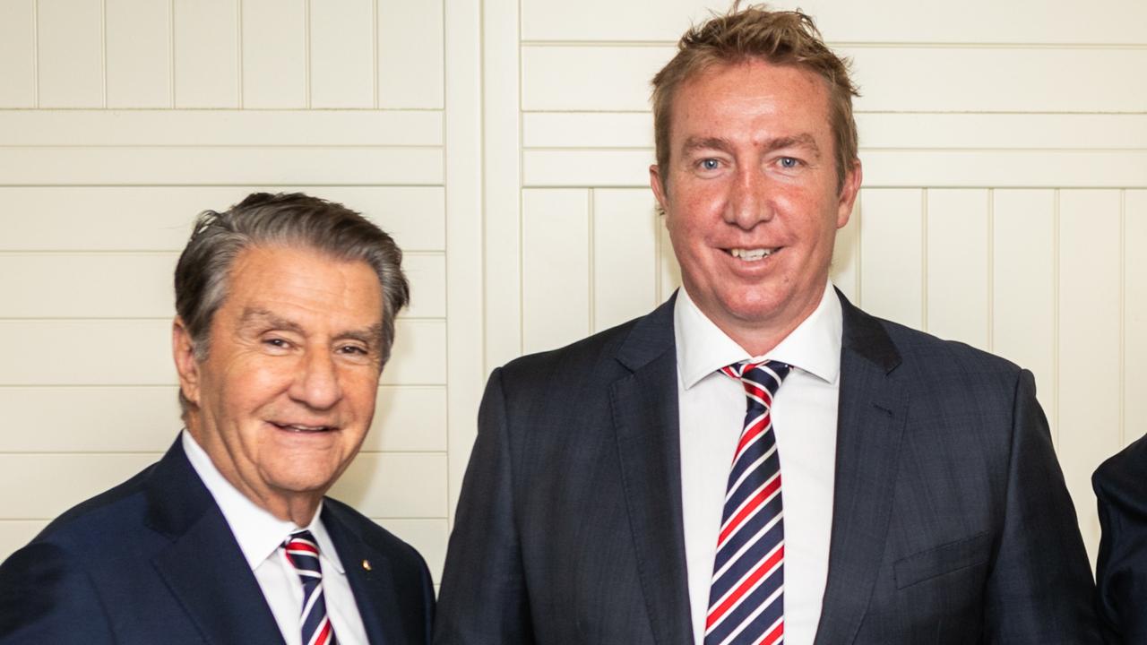 Roosters chairman Nick Politis wants Trent Robinson to be a 20-year coach at the club. Picture: Roosters Digital