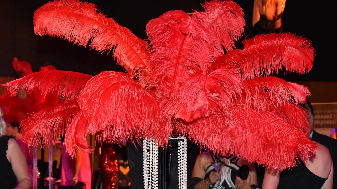 Feathered centrepieces at the Mackay Mayor's Charity Ball 2021. Picture: Lillian Watkins