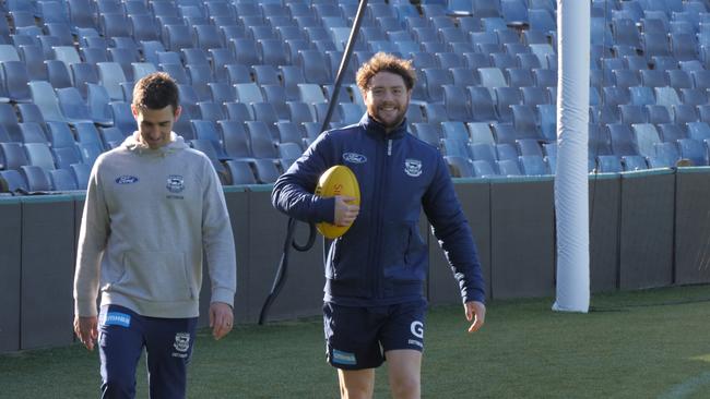 Jack Steven has returned to Geelong training. Picture: Geelong FC