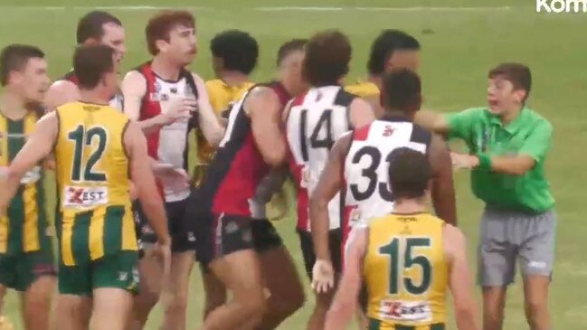Referee assault from PINT's Warwick Williams in the NTFL elimination final.
