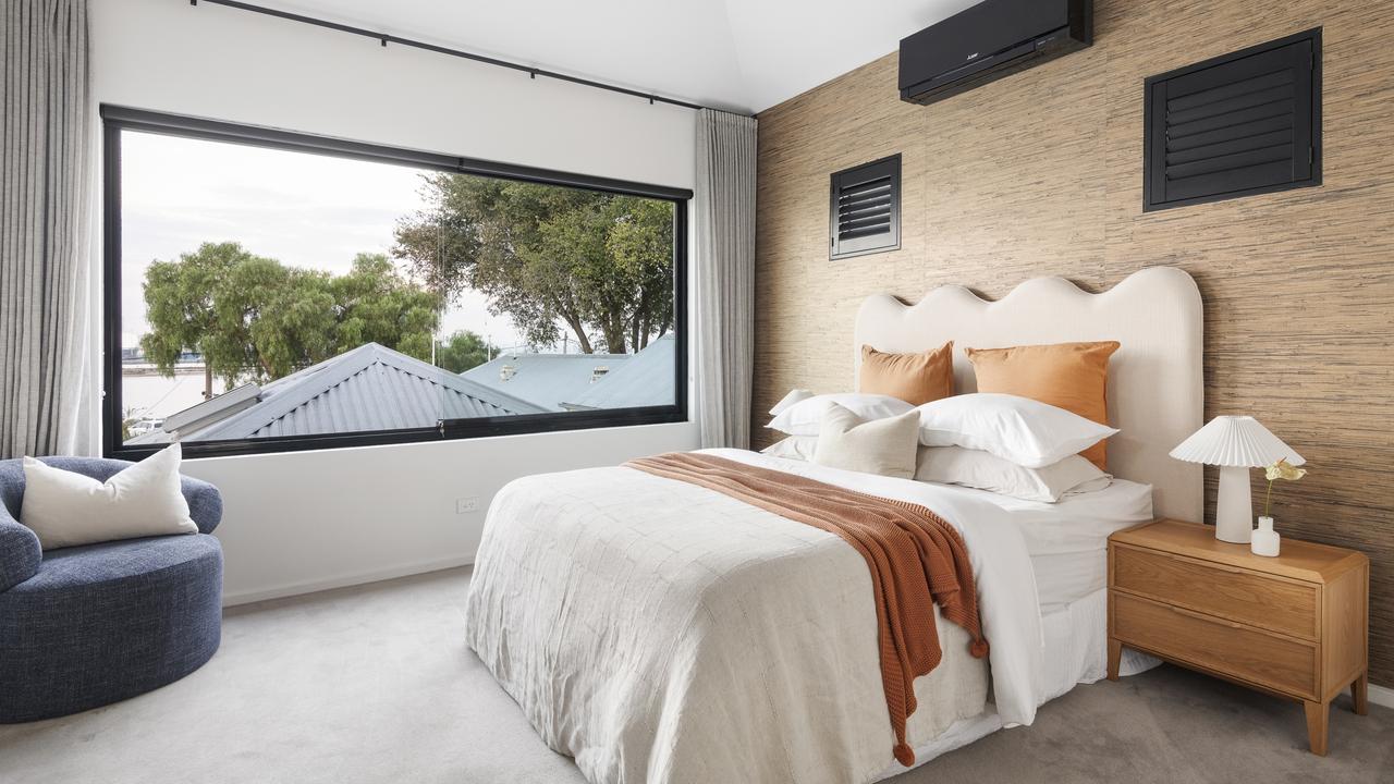 Views from one of the home’s three bedrooms.
