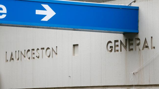 Signage to the coronavirus assessment clinic set up in Launceston. Picture: PATRICK GEE.