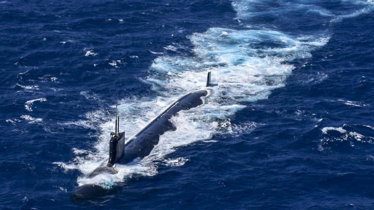 Australia will have its own fleet of nuclear-powered submarines like this US vessel following a technology sharing deal made under the AUKUS agreement. Picture: Colombian National navy/AFP