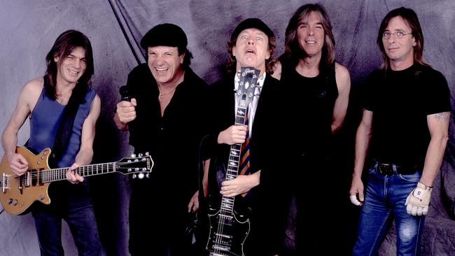 Acclaimed Australian rock legends AC/DC in 2001. Picture: Getty Images