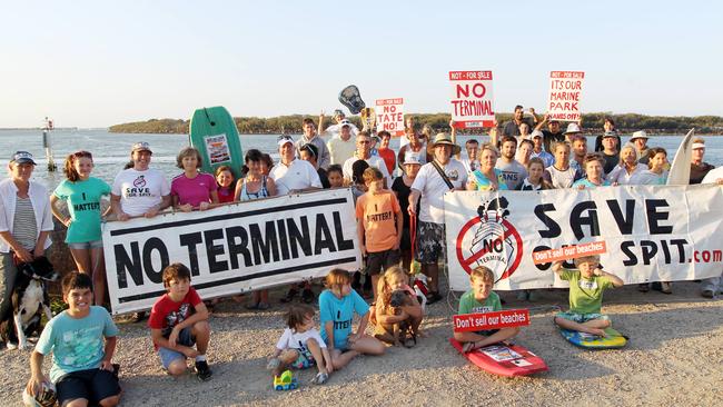 There has long been opposition to a cruise ship terminal on the Gold Coast, and particularly at The Spit. Picture: Brendan Radke