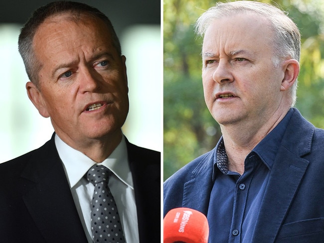 Bill Shorten has hailed Anthony Albanese as the next prime minister of Australia. Picture: AAP/NCA NewsWire/Flavio Brancaleone