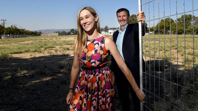 Renewal SA development manager Katy Ellens with general manager Tony Cole at the former Le Cornu site. Picture: Tricia Watkinson