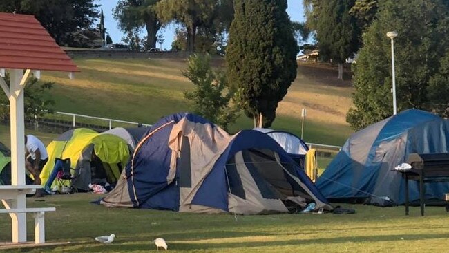 Eastern Beach reserve has previously been turned into a makeshift tent city.