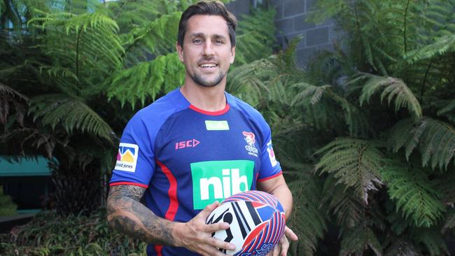 Mitchell Pearce pictured for the first time in Knights gear. Picture: Newcastle Knights Facebook