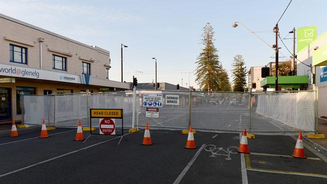 Partridge St is also closed off as part of the Jetty Rd upgrades. Picture: Mark Brake