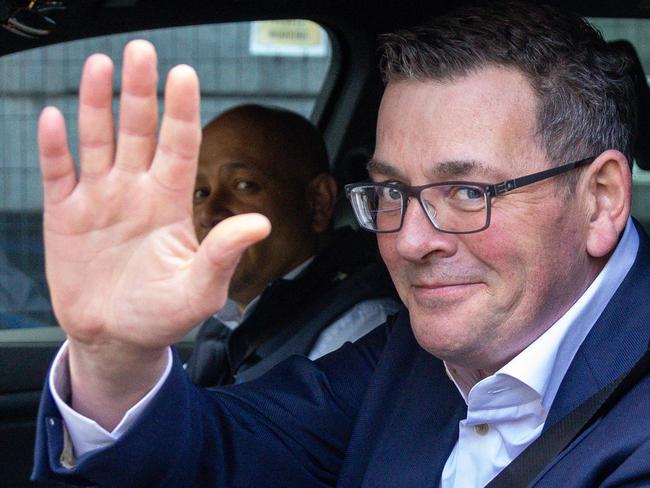 MELBOURNE, AUSTRALIA - SEPTEMBER 27: Departing Victorian Premier Daniel Andrews leaves Victorian Parliament house followin the Labor caucus meeting on September 27, 2023 in at Victorian Parliament House Melbourne, Australia. Victorian Premier Daniel Andrews yesterday announced his resignation following a nine year stint as Premier.   (Photo by Asanka Ratnayake/Getty Images)