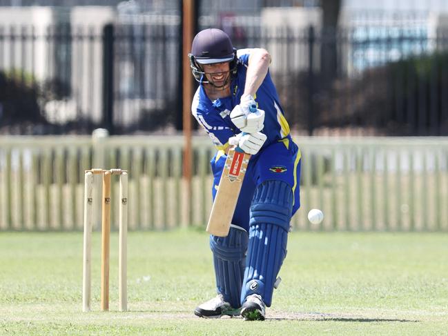 Matthew Foy bats for Muddies in the Cricket Far North (CFN) second grade match between Cairns Norths Spicy Bite and Douglas Muddies, held at Griffiths Park. Picture: Brendan Radke