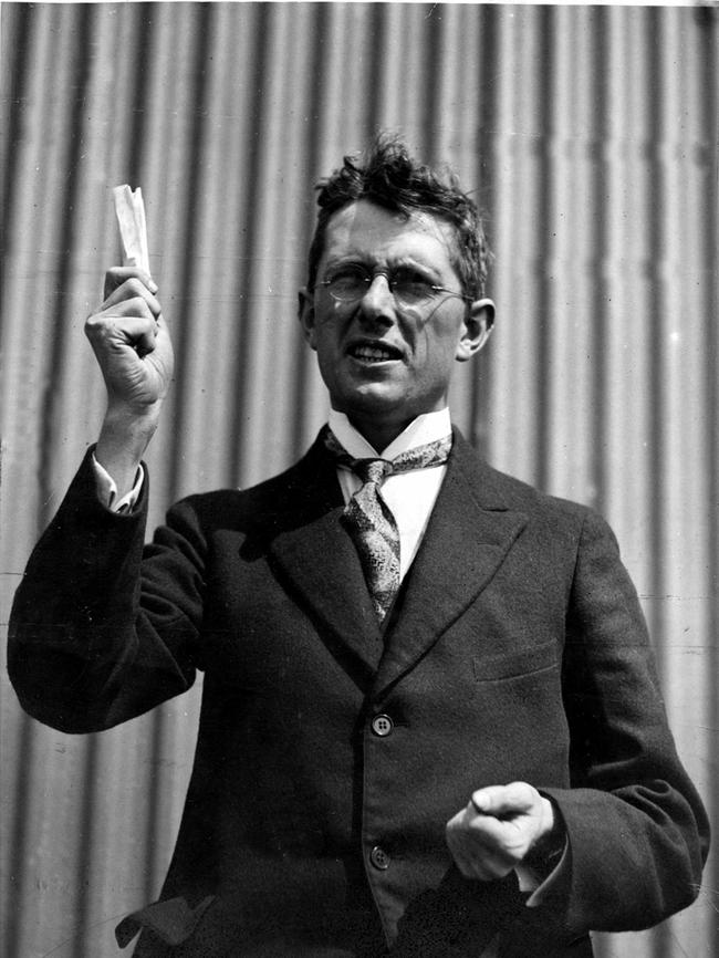 A young Dr (Doc) Herbert Evatt, Labour politician, standing on soap box circa 1928. (picture courtesy News Ltd. Australia's First Century P/ Historical)