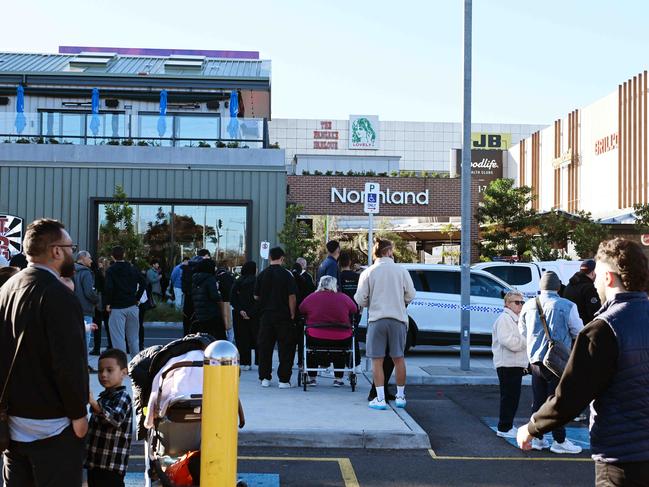 People outside Northland after the chaos. Picture: Josie Hayden