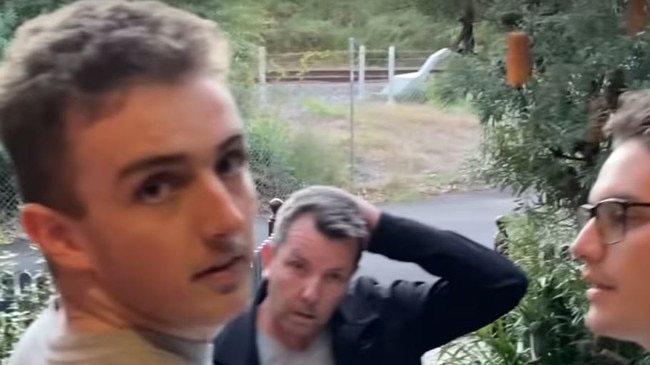 Kristo Langker, 21, (left) a writer and producer for the FriendlyJordies YouTube page, has been charged with stalking NSW Deputy Premier John Barilaro. Picture: FriendlyJordies