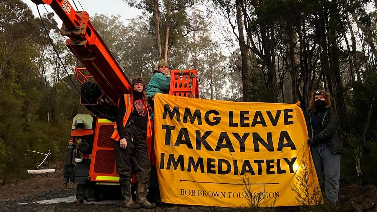 Bob Brown Foundation protest at tarkine. Picture: Bob Brown Foundation.