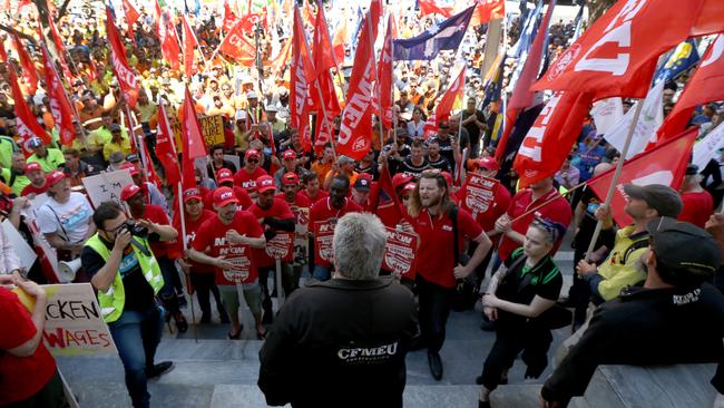 CFMMEU national construction secretary Dave Noonan said the union ‘does not pretend to be perfect’, but argued federal laws made it hard for its officials to protect its members. Picture: AAP