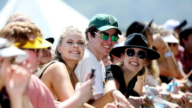The Grass Is Greener music festival at the Cairns Showgrounds. Emma Dellit, Joseph Hirst and Chanel Jacobsen. PICTURE: STEWART MCLEAN