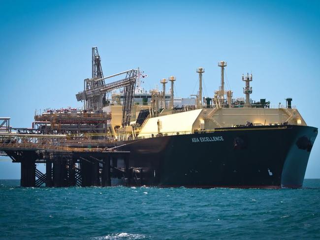 Chevron Corporation announces first shipment of liquefied natural gas (LNG) from the Gorgon Project has departed Barrow Island aboard the Asia Excellence, one of Chevron's new state-of-the-art LNG carriers. Picture: Chevron