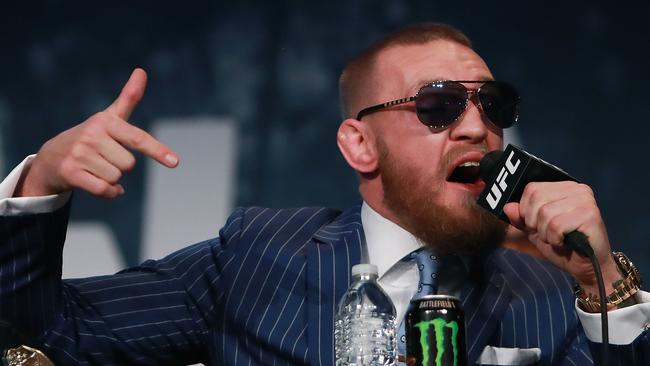 Conor McGregor addresses the media at last month’s UFC 205 press conference in New York.