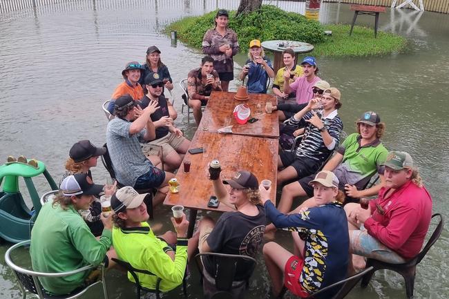 The Euramo Hotel is right between the Tully and Murray rivers, and is renowned for flooding. Locals take a boat directly from home to the hotel for a beer when the water rises. Picture: Supplied