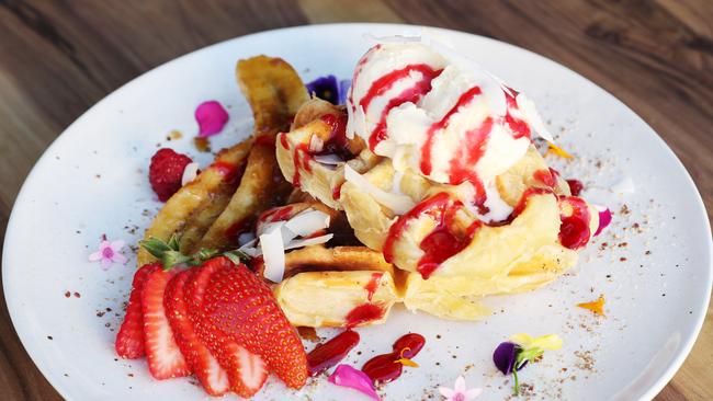 The Croffle at new cafe Little Digs in Fortitude Valley. Picture: Tara Croser.
