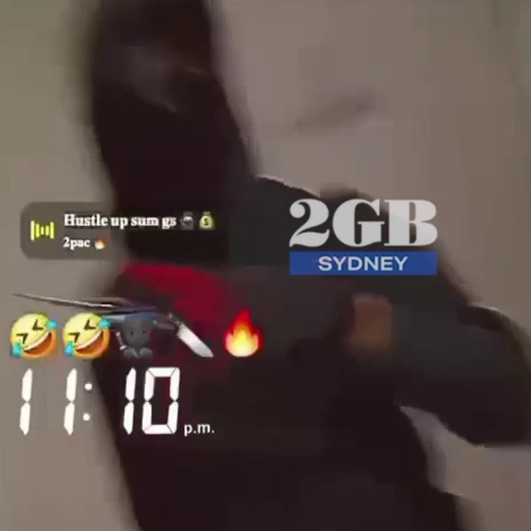 Another offender poses with a knife for the camera.