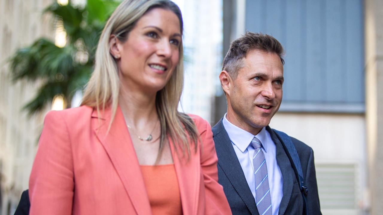 Ten producer Angus Llewellyn (right) arrives at Federal Court in Sydney. Picture: NCA NewsWire/Christian Gilles.