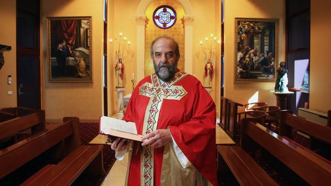 Parish Priest of Keilor Downs and George Pell’s close friend, Monsignor Charles Portelli, will lead a Requiem Mass for the Cardinal. Picture: Aaron Francis/The Australian