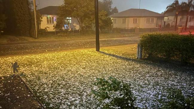 Hail from the storm that hit Gatton on Saturday night, December 23. Picture: Supplied