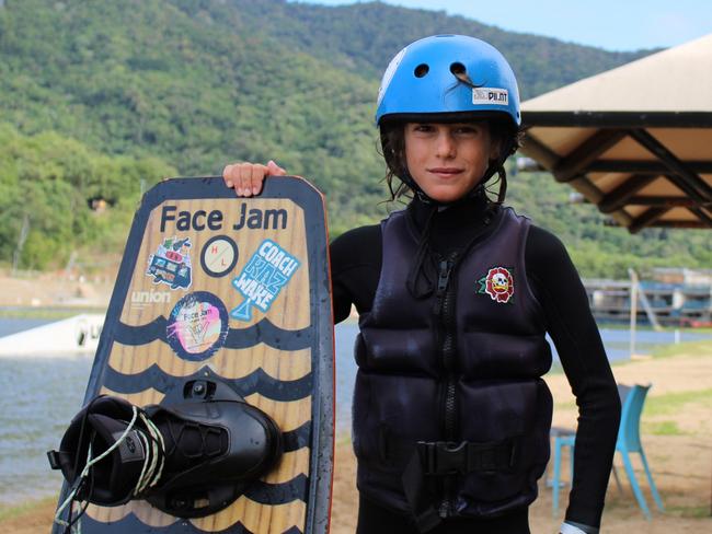 One of Cairns best young WakeBoarders, Elijah Anderson (12), will compete at the National Wakeboarding competition at Cairns Wake Park. Picture: Jake Garland