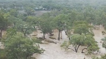 Parts of Queensland experienced flash flooding early Saturday morning after the state was hit by a deluge of rain. Picture: 9NEWS