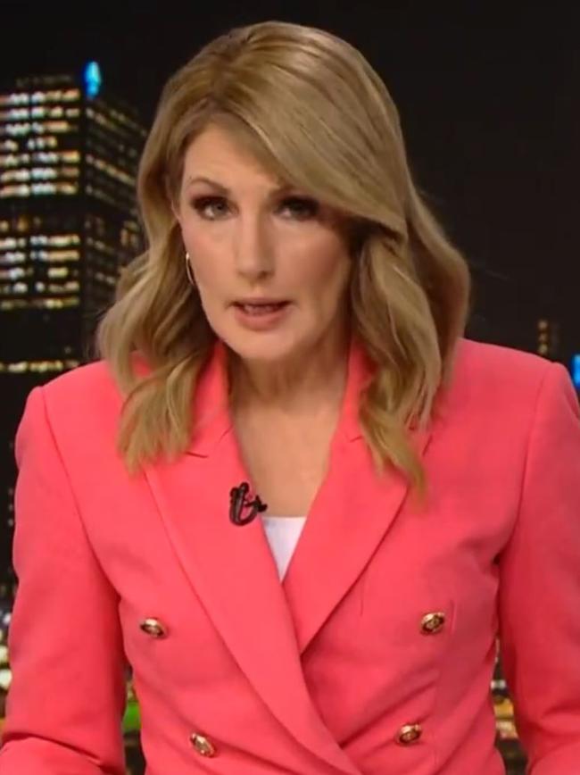 Channel 7 Brisbane newsreader Sharyn Ghidella reading her final news bulletin on Tuesday, July 9.