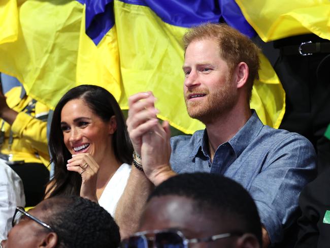 The couple appeared enthralled with the action on court. Picture: Getty Images for the Invictus Games Foundation