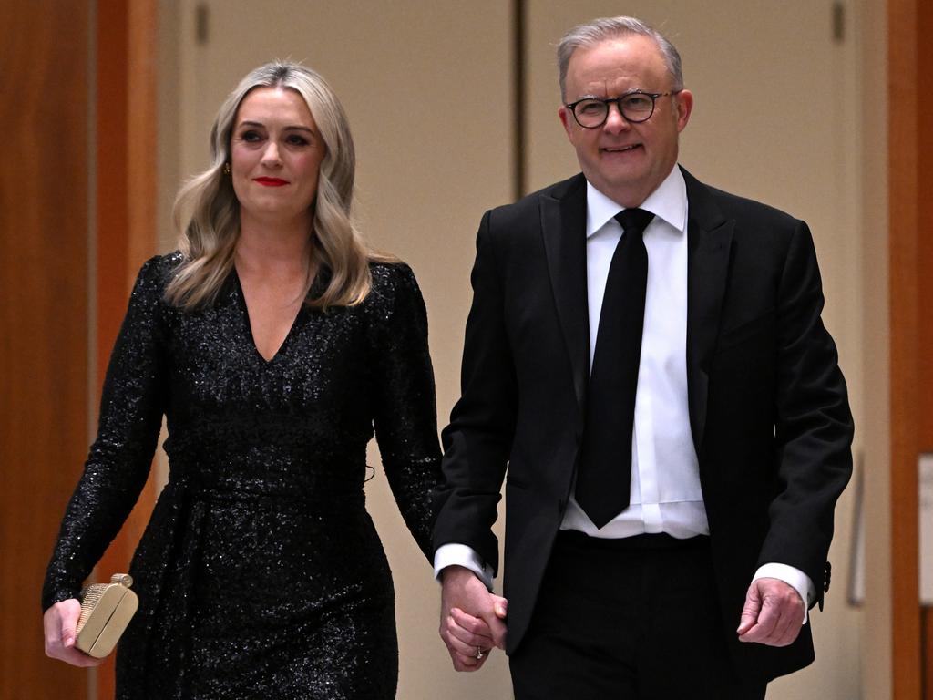 Prime Minister Anthony Albanese and partner Jodie Haydon hosted Tuesday night drinks at the Lodge. Picture: Tracey Nearmy/Getty Images