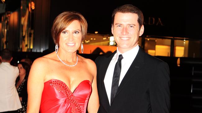 Karl Stefanovic with then-wife Cassandra Thorburn at the 2011 Logies.